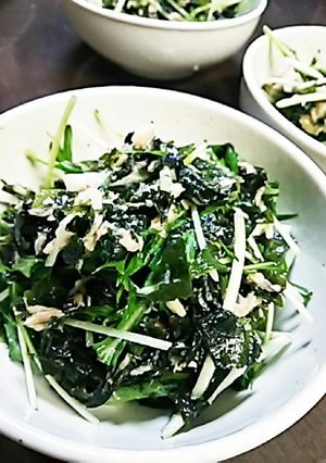 水菜とわかめのツナサラダ-レシピのメイン写真