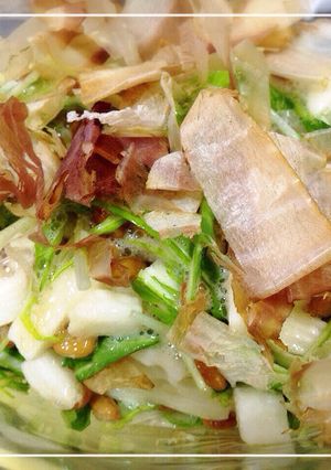 簡単 水菜のネバネバサラダ-レシピのメイン写真