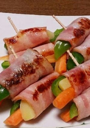 お弁当に　野菜のベーコン巻き-レシピのメイン写真