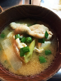 中華風鶏皮味噌汁-レシピのメイン写真