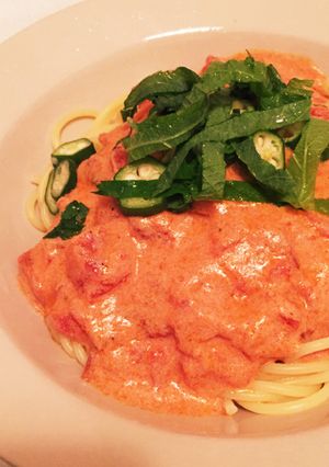 さっぱりトマトの冷製スープパスタ-レシピのメイン写真
