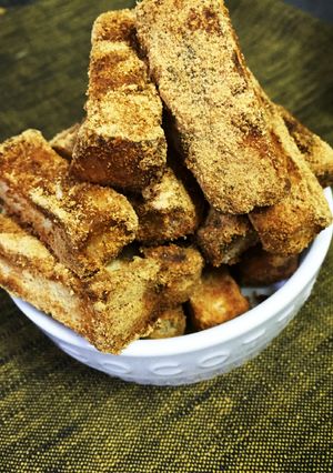 食パン！パンの耳！黒みつきな粉ラスク-レシピのメイン写真