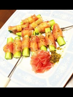 激うま♡簡単おつまみ♪生ハム巻ききゅうり-レシピのメイン写真