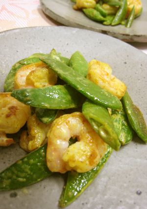 海老とスナップえんどうのマヨカレー炒め-レシピのメイン写真