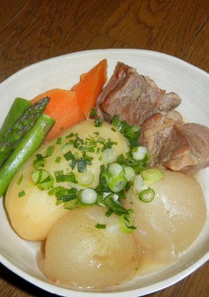 新玉ねぎと豚肩ロースブロックのあっさり煮-レシピのメイン写真
