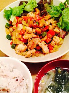 簡単中華★カシューナッツと鶏肉炒め定食-レシピのメイン写真