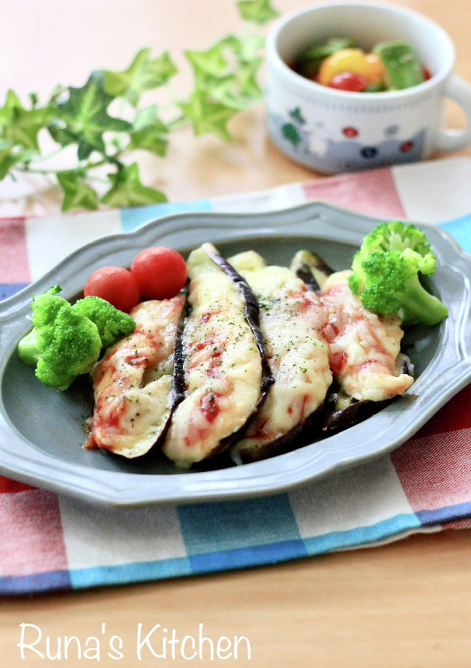 茄子と鶏ささみのチーズ焼き-レシピのメイン写真