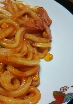 冷凍うどんで作るお手軽ナポリタン-レシピのメイン写真