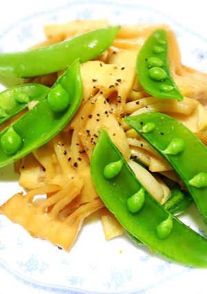 簡単!筍とスナップえんどうマーガリン醤油-レシピのメイン写真