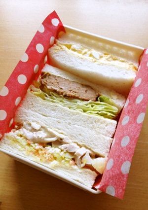 三種のサンドイッチ弁当-レシピのメイン写真