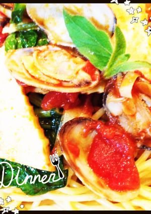 あさりの出汁で!あさりとトマトのパスタ-レシピのメイン写真