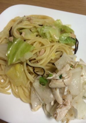 味付け簡単！塩昆布キャベツツナパスタ♡-レシピのメイン写真