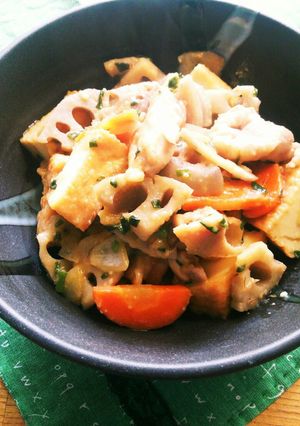 我が家のお惣菜！鶏と厚揚げの味噌煮♪-レシピのメイン写真
