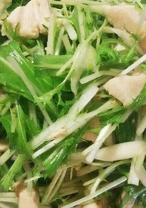 水菜と鶏肉のネギ塩サラダ-レシピのメイン写真