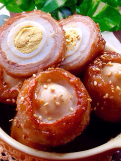うずらの卵の竹輪&豚肉ダブル巻き巻き◎-レシピのメイン写真