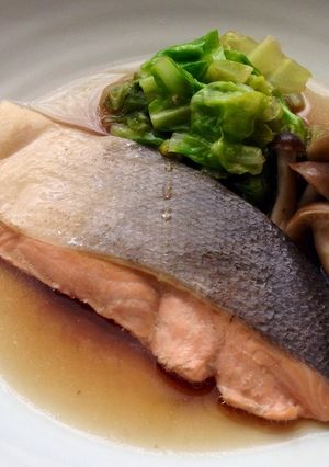 ◉鮭と春キャベツの煮物-レシピのメイン写真
