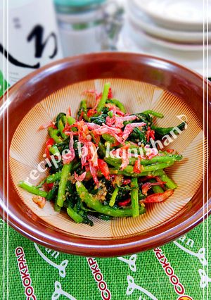 春菊と小えびの胡麻味噌和え♪-レシピのメイン写真