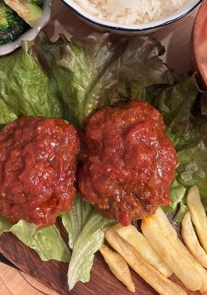 トマト煮込みハンバーグ-レシピのメイン写真