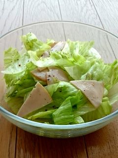レタス消費サラダ!材料3つハムレタレモン-レシピのメイン写真