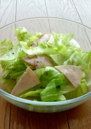 レタス消費サラダ!材料3つハムレタレモン-レシピのメイン写真