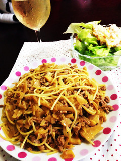 タケノコとひき肉の和風パスタ-レシピのメイン写真