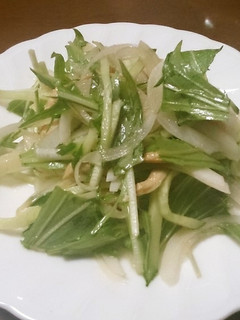 簡単!水菜と新玉ねぎのサラダ-レシピのメイン写真