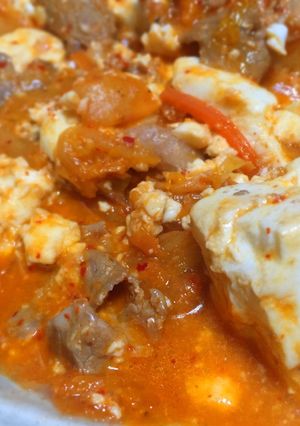 簡単、豚キムチトマト豆腐編-レシピのメイン写真