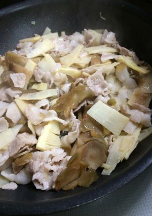 たけのこと搾菜と豚バラ肉の炒め物-レシピのメイン写真