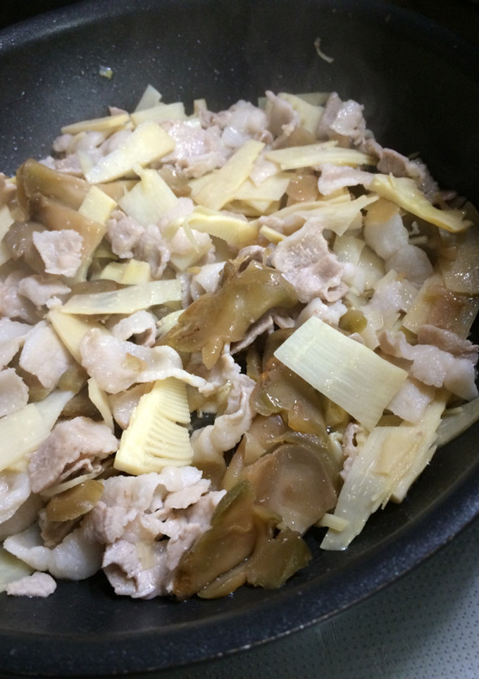 たけのこと搾菜と豚バラ肉の炒め物-レシピのメイン写真