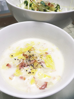 春キャベツとベーコンのミルクスープ-レシピのメイン写真