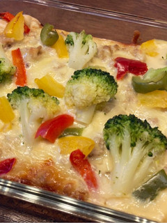大皿でお手軽に!野菜たっぷりミートパイ-レシピのメイン写真
