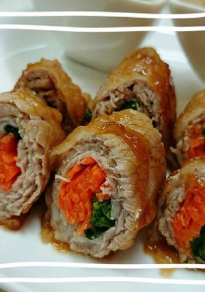 野菜の肉巻き(酢醤油ダレ)☆-レシピのメイン写真