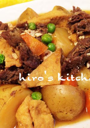 新じゃがと厚揚げの肉じゃが-レシピのメイン写真