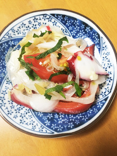 新玉葱 トマト 蛸 薬味マリネ-レシピのメイン写真
