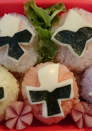 ニンニンジャー ５人揃って満腹☆キャラ弁-レシピのメイン写真