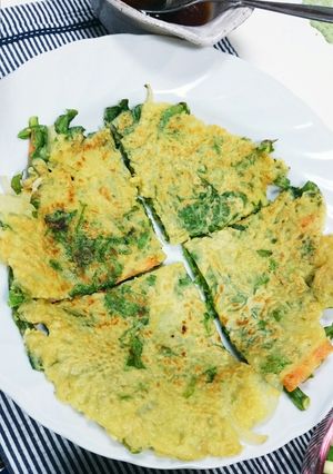 タレが美味しい☆春菊のチヂミ-レシピのメイン写真