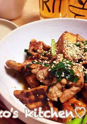 残った焼肉のタレで簡単♡厚揚げ豚ニラ炒め-レシピのメイン写真