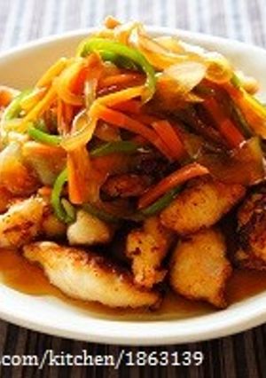 塩麹唐揚げ☆ささみの甘酢あんかけ-レシピのメイン写真