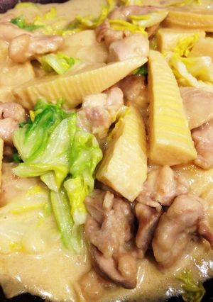 筍と鶏肉と春キャベツの和風クリーム煮-レシピのメイン写真