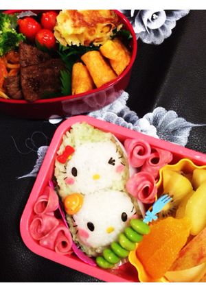 キャラ弁 枝豆キティー-レシピのメイン写真