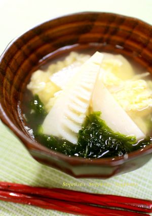 たけのこあおさ ふんわり卵の春のお吸い物-レシピのメイン写真