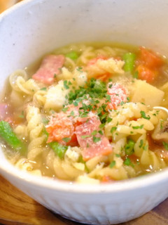 トマトとアスパラベーコンのパスタスープ-レシピのメイン写真