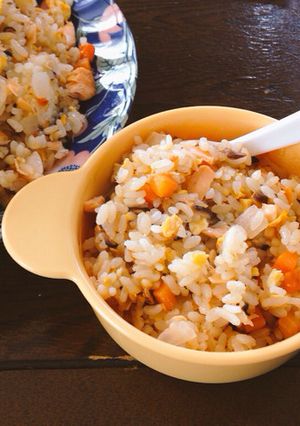 新玉ねぎと鮭チャーハン-レシピのメイン写真