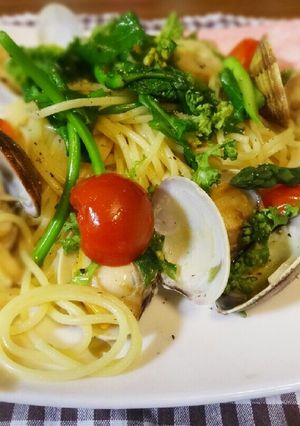 菜の花入り♡＊あさりとトマトのボンゴレ＊-レシピのメイン写真