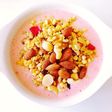 可愛いピンクの朝食*スムージーグラノーラ