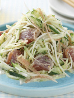 かつおとたっぷり香味野菜のごまドレ和え-レシピのメイン写真