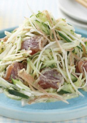 かつおとたっぷり香味野菜のごまドレ和え-レシピのメイン写真