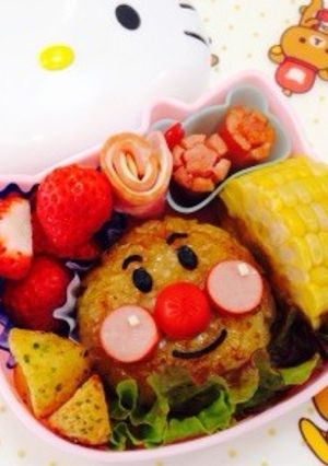 焼きおにぎりdeアンパンマン弁当…♩-レシピのメイン写真