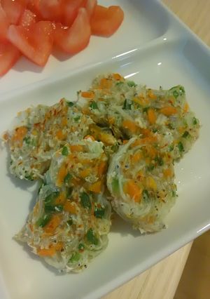 離乳食手づかみ☆長芋としらすの野菜お焼き-レシピのメイン写真