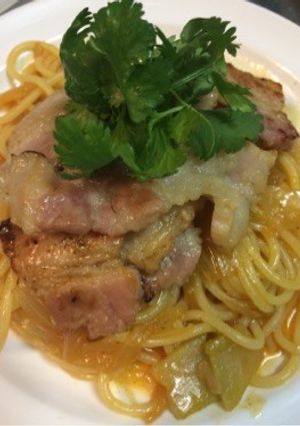 豚バラ肉メン(パスタ)-レシピのメイン写真